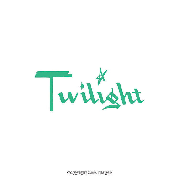 Stylized Text Depicting the Word Twilight with a Star Theme