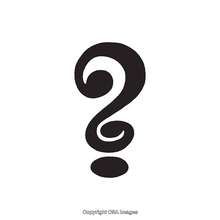 Artistic Black Question Mark Symbol on White Background