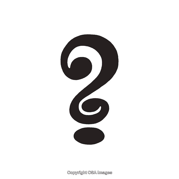 Artistic Black Question Mark Symbol on White Background