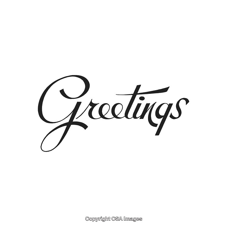 Stylish Black Lettering of Greetings in a Classic Calligraphy Style