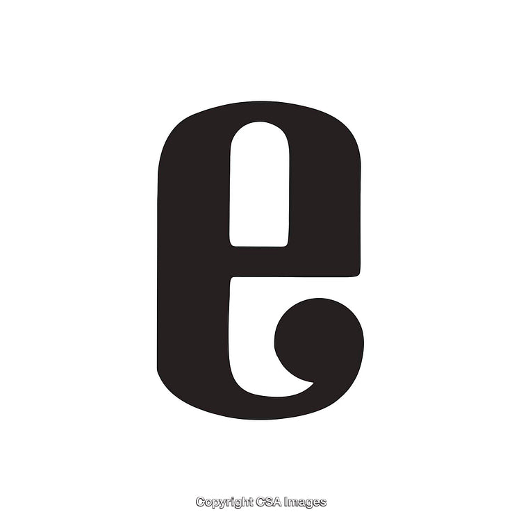 Minimalist Black Letter E on White Background