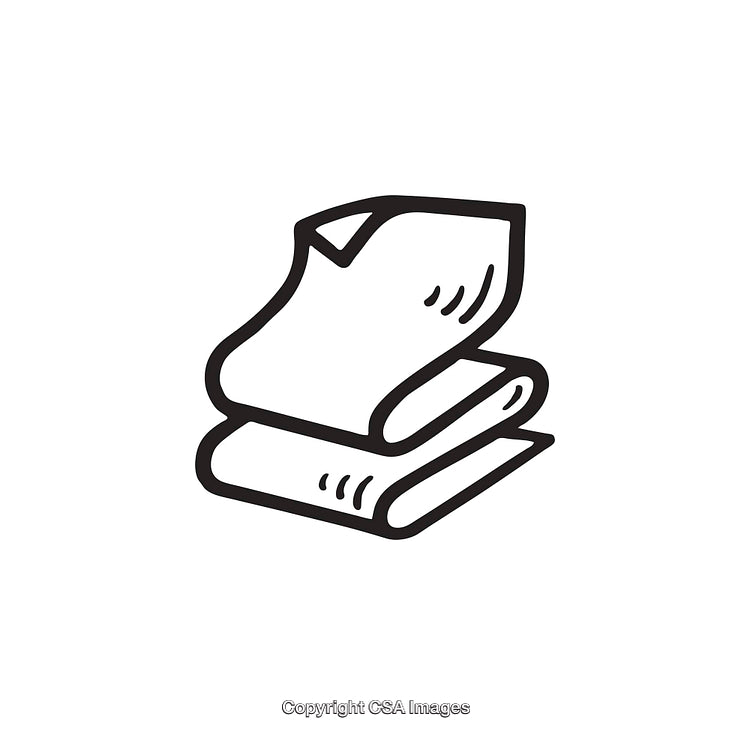 Minimalist Line Art Icon of Folding Paper or Documents