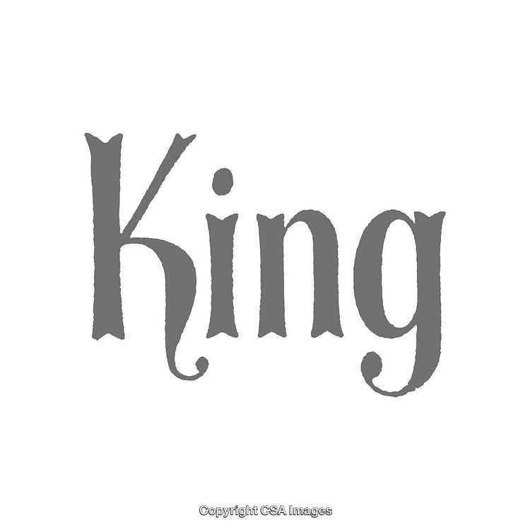 Vintage Typography Design Featuring the Word King in Elegant Script