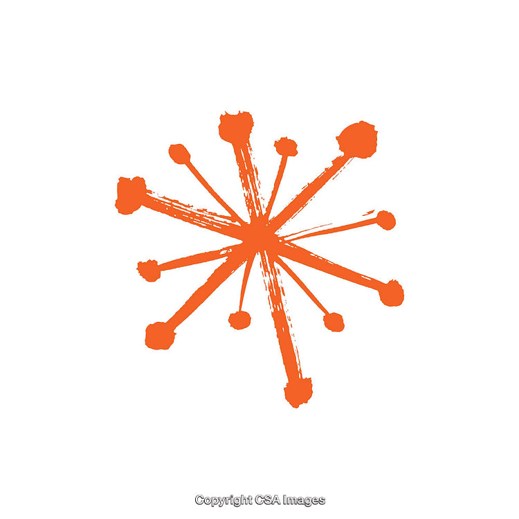 Abstract Orange Starburst Geometric Design with Brushstroke Effect