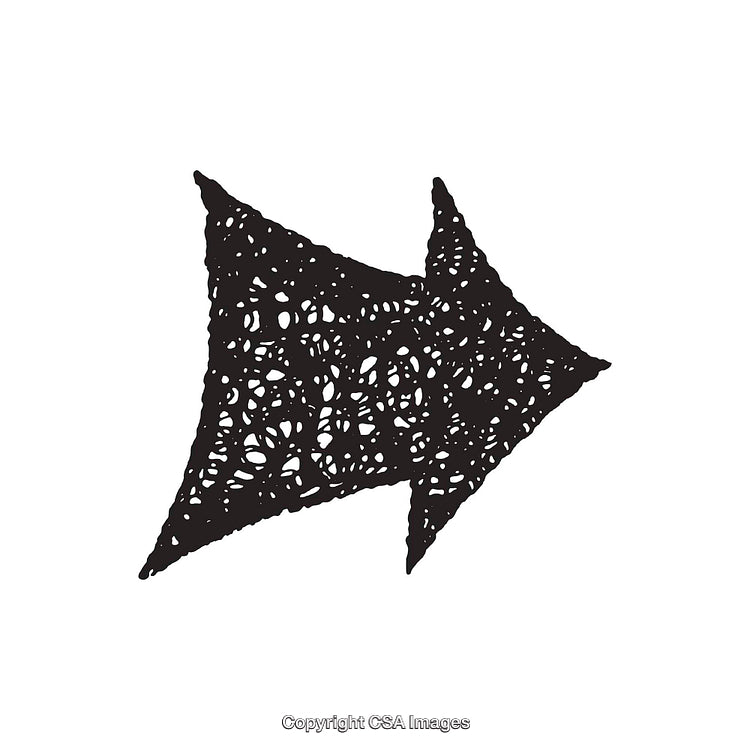 Abstract Decorative Arrow With Intricate Pattern in Black