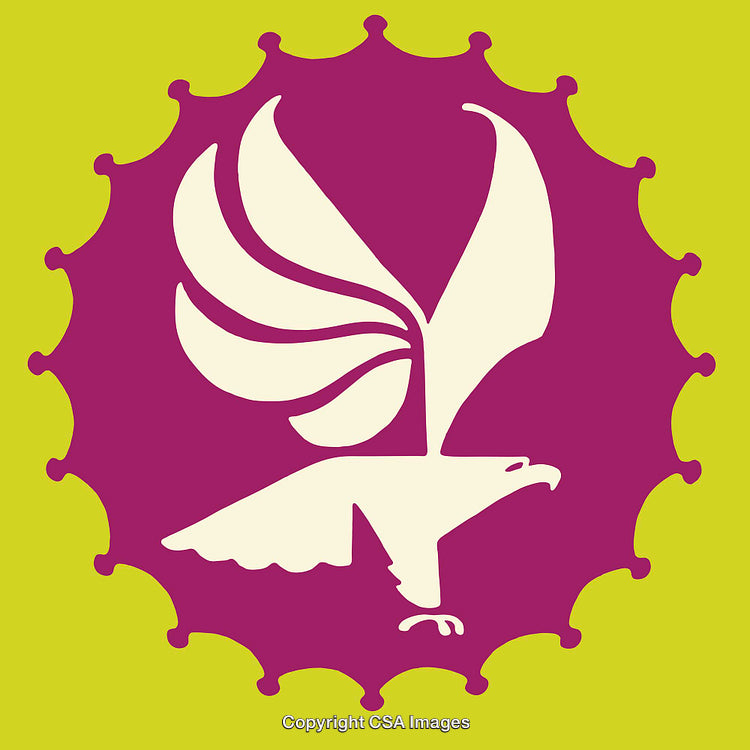 Dynamic Abstract Eagle Design with Bold Colors and Sharp Edges