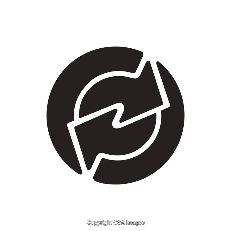 Minimalist Black and White Circular Arrows Symbol Icon