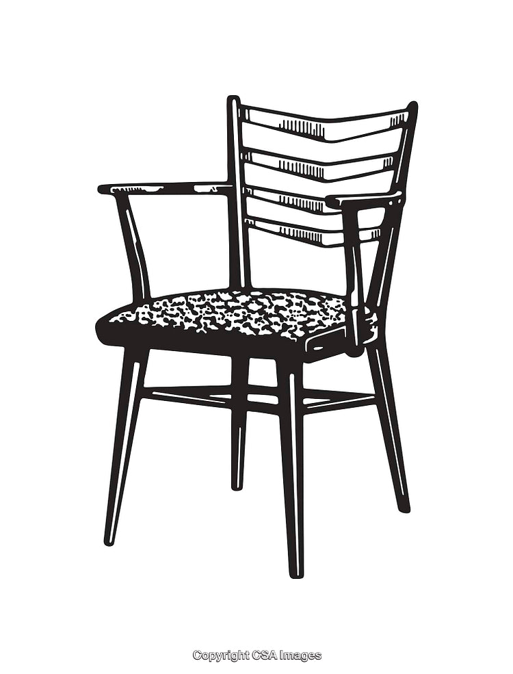 Black and White Line Art of a Classic Chair Design