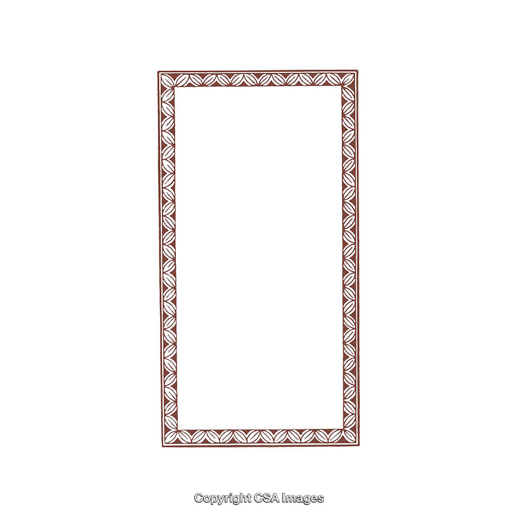 Decorative Rectangular Border with Intricate Pattern in Earthy Tone Design
