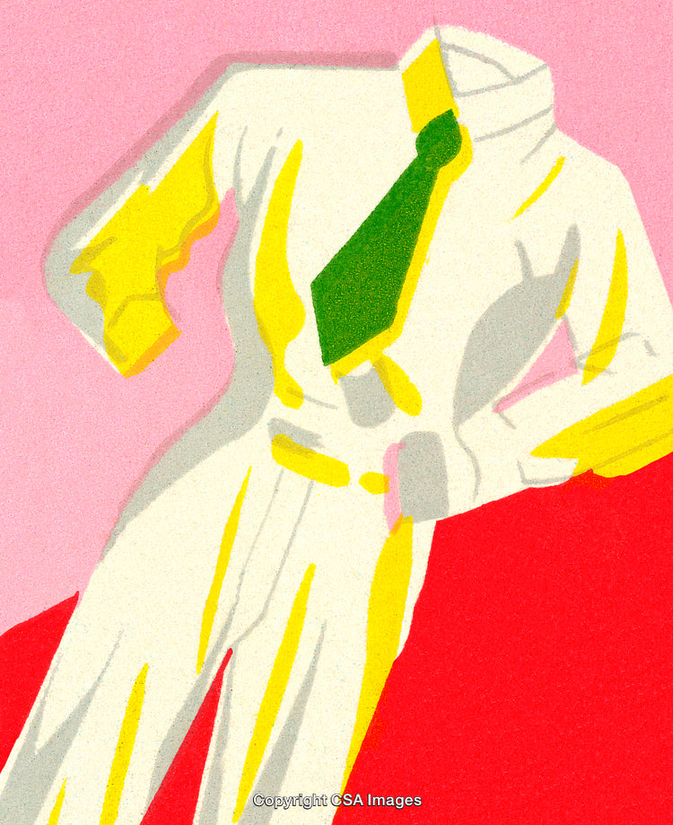 Minimalist Illustration of a Suit on Abstract Colored Background