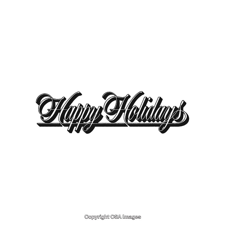 Elegant Happy Holidays Lettering Design on White Background