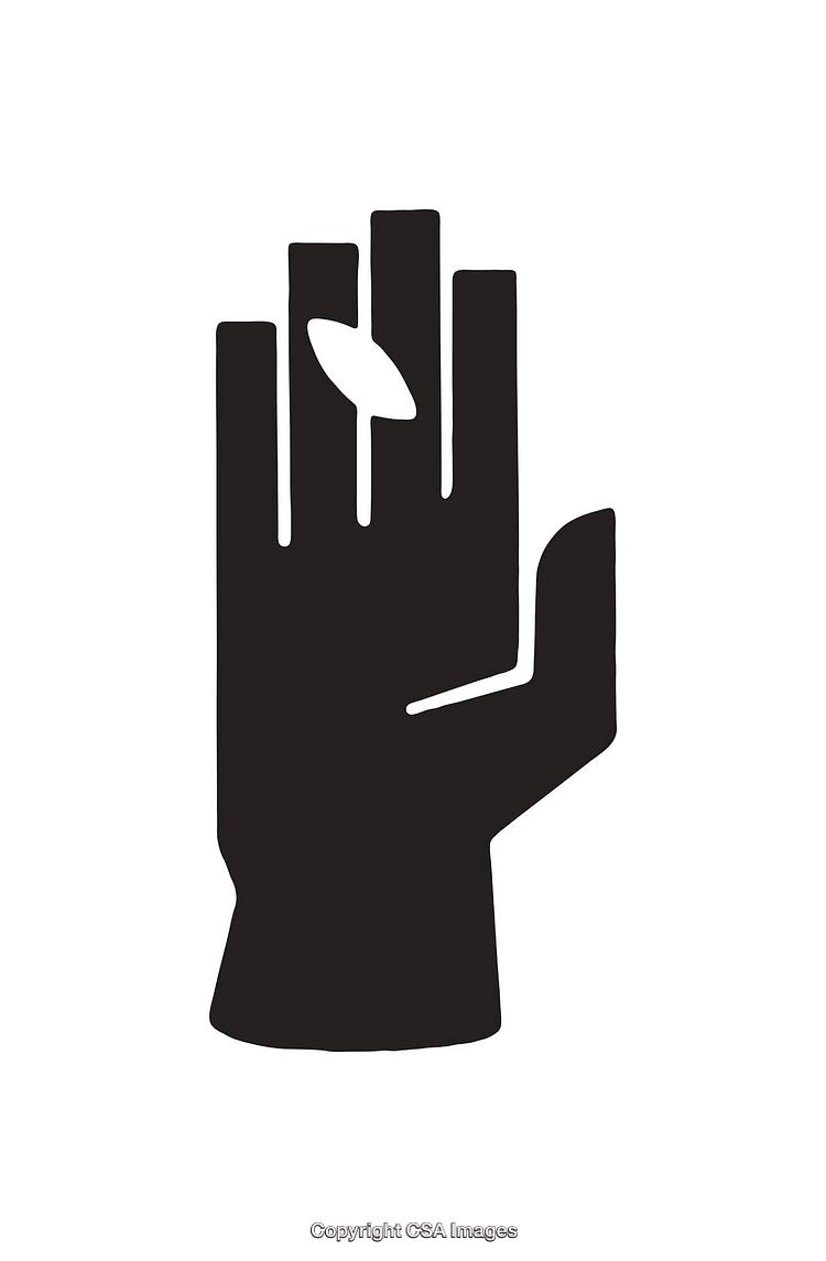 Minimalistic Black Hand Icon with Unique Geometric Shape in the Center
