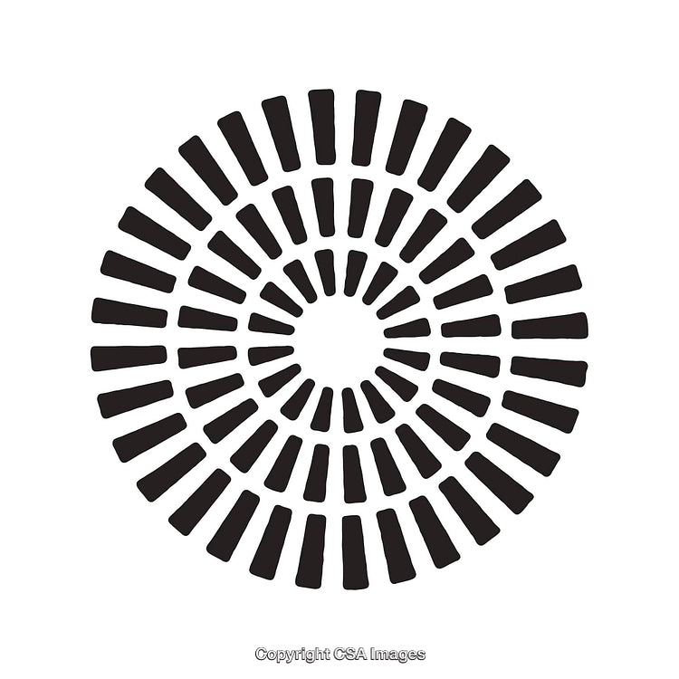 Abstract Black and White Circular Pattern with Concentric Design Elements