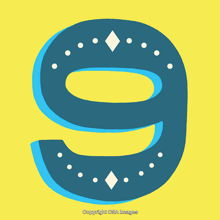Artistic Representation of the Number Nine with Geometric Patterns