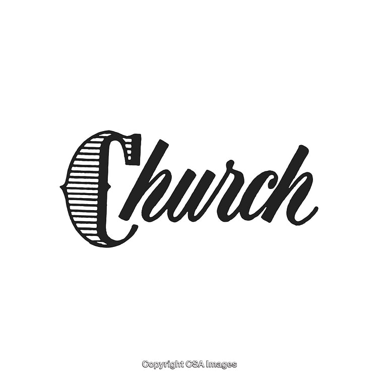 Stylized Typography Design Featuring the Word Church in Elegant Script