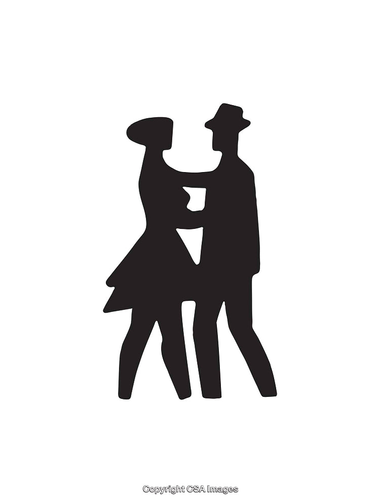 Silhouette of a Dancing Couple in Elegant Pose