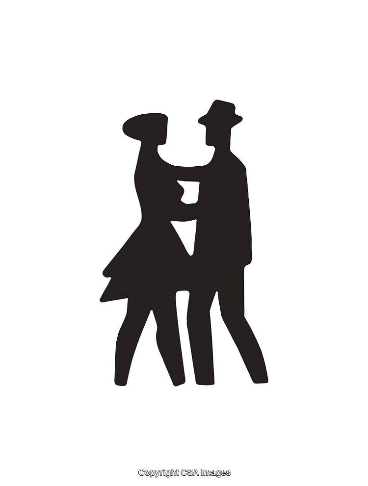 Silhouette of a Dancing Couple in Elegant Pose