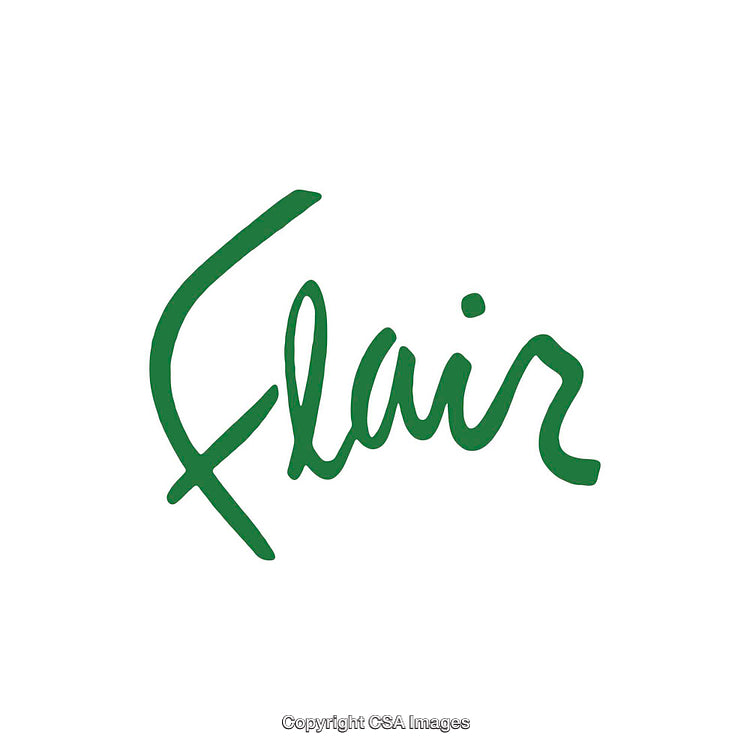 Green Handwritten Flair Text Displayed on White Background