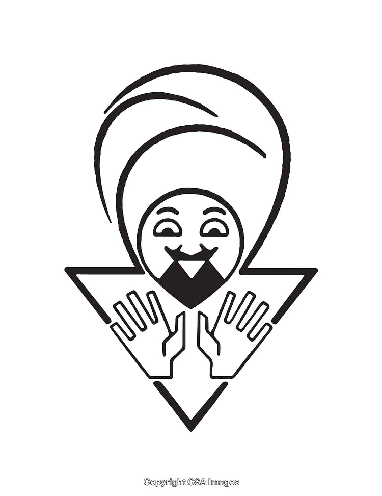Black And White Line Art Emblem Featuring Geometric Design and Smiling Face