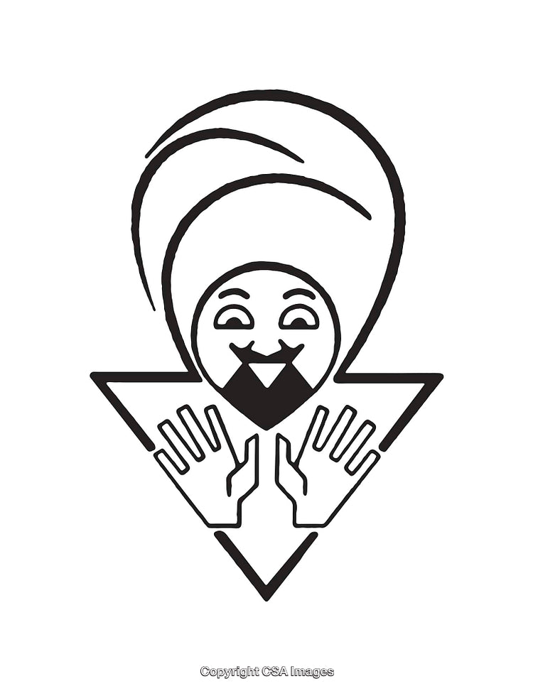 Black And White Line Art Emblem Featuring Geometric Design and Smiling Face