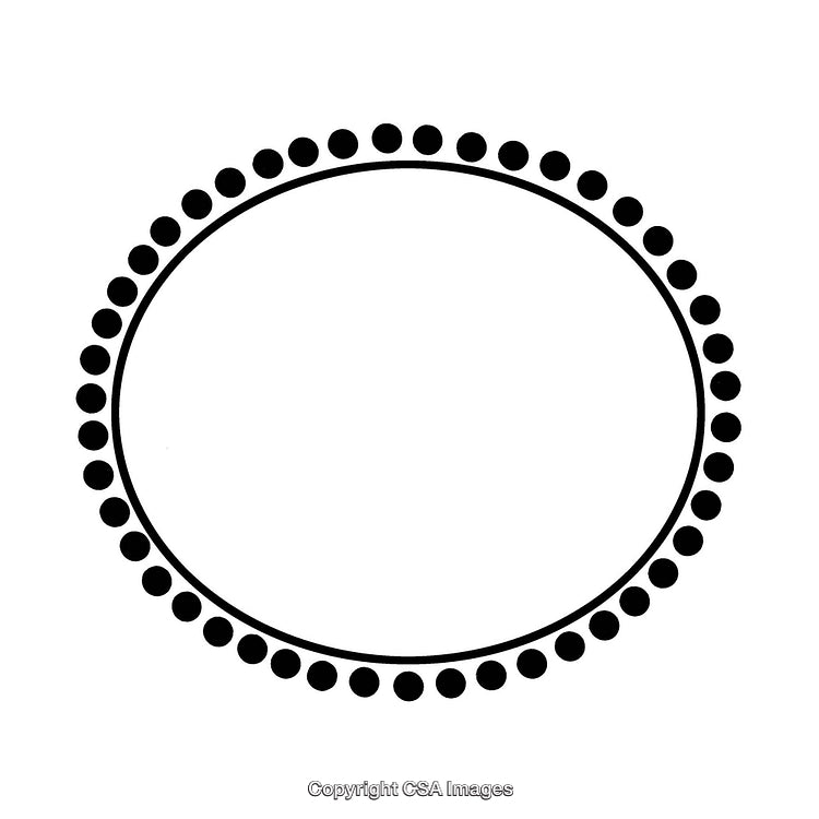 Black and White Oval Frame With Decorative Border Design