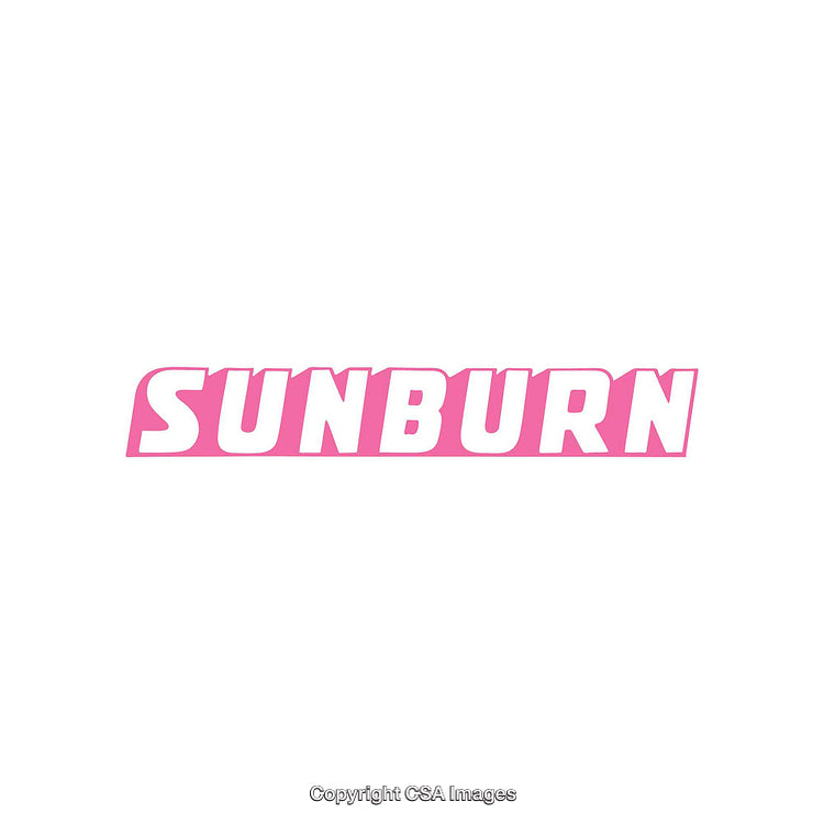 Bold Pink Typography Displaying the Word Sunburn on White Background