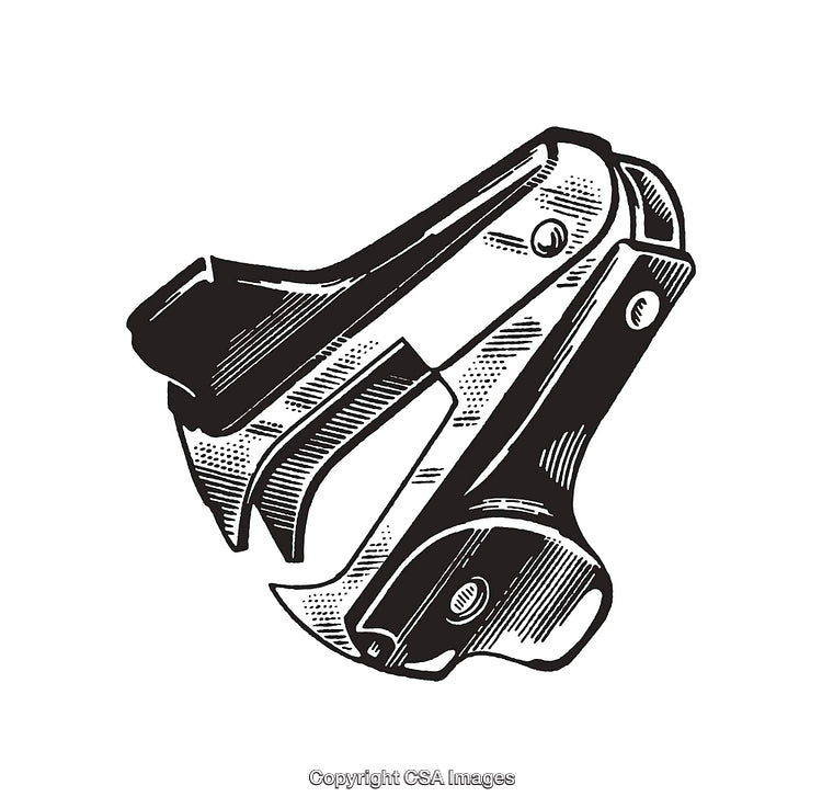 Detailed Black and White Illustration of Stapler in Line Art Style