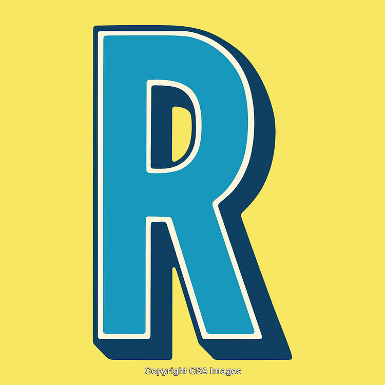 Bold Letter R Design with Vibrant Yellow Background