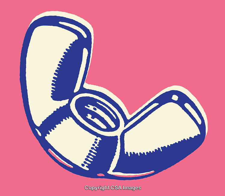 Color Illustration of a Pipe Fitting on a Pink Background