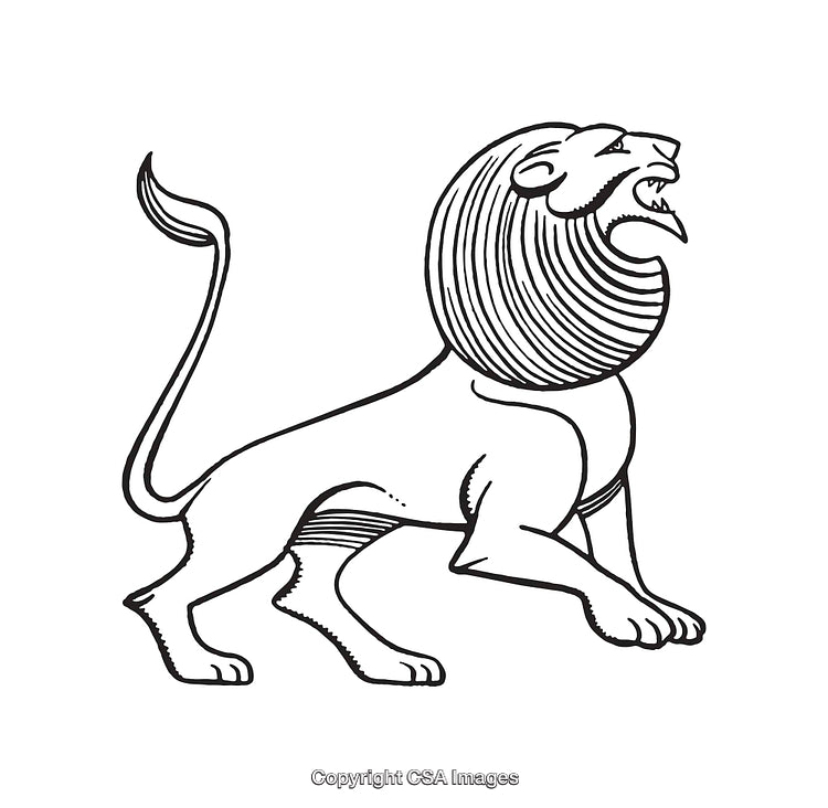Majestic Line Art Illustration of a Roaring Lion in Bold Style