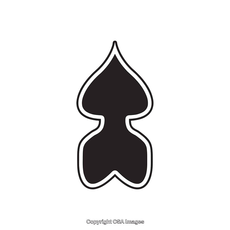 Black and White Geometric Symbol Design on White Background