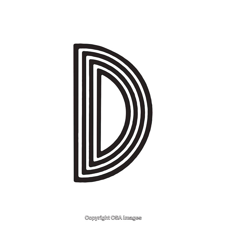Minimalist Artistic Representation of the Letter D in Black and White
