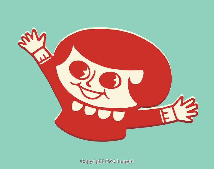 Playful Cartoon Character Illustration in Bold Colors with Lighthearted Design