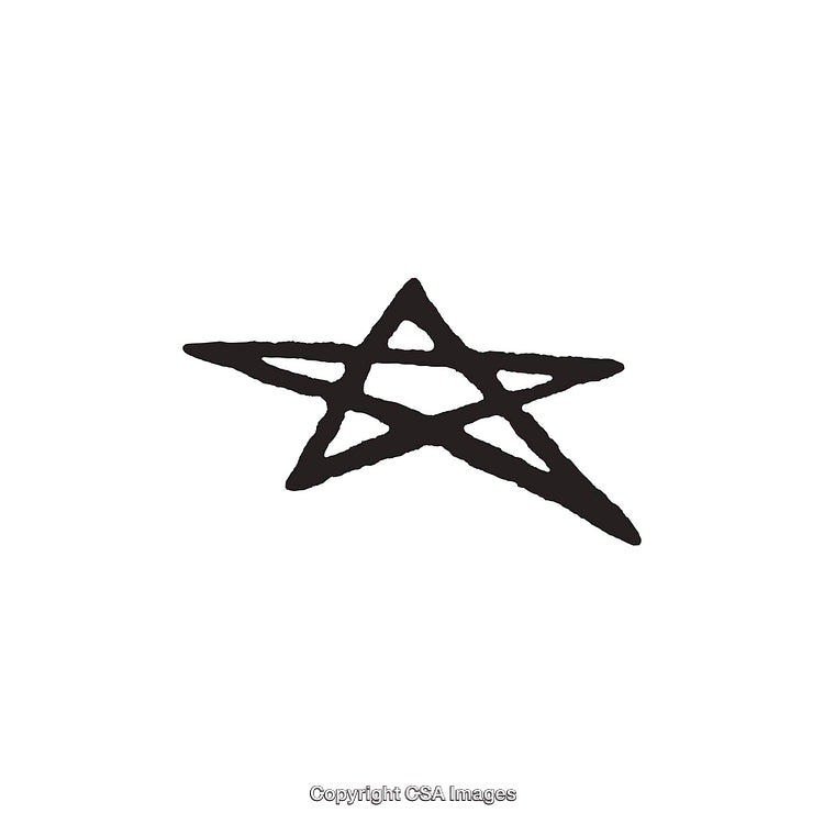 Hand-Drawn Black Five-Pointed Star Shape on a White Background