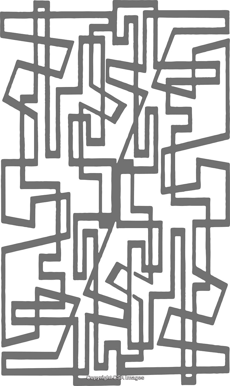 Abstract Maze-Like Geometric Design with Monochrome Lines