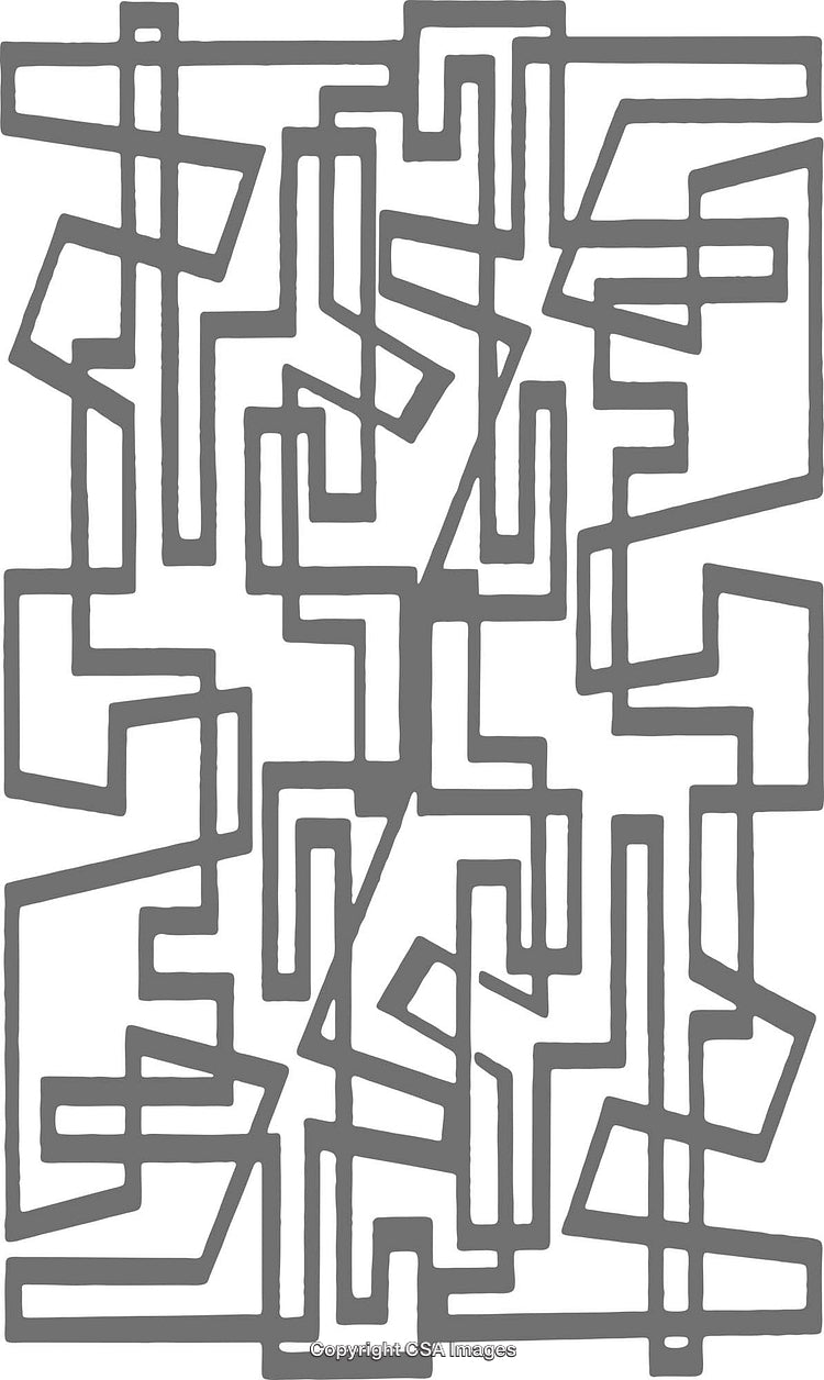 Abstract Maze-Like Geometric Design with Monochrome Lines