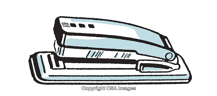 Illustration of a Stapler in a Simplified Artistic Style