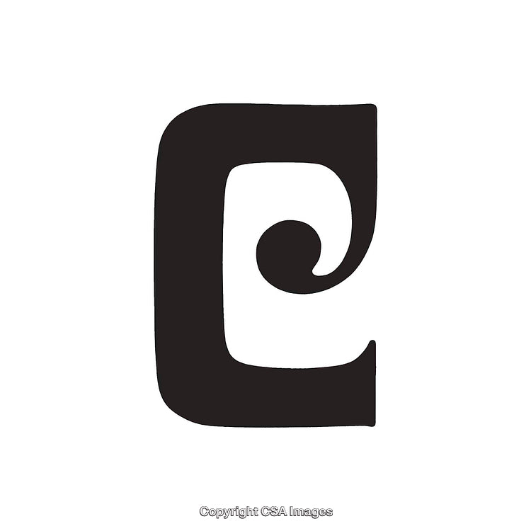 Bold Artistic Representation of the Letter 'C' with Unique Spiral Feature