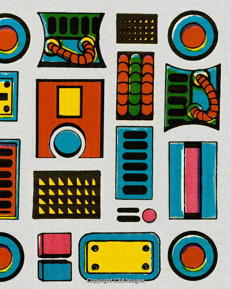 Colorful Geometric Shapes in a Bold Abstract Illustration