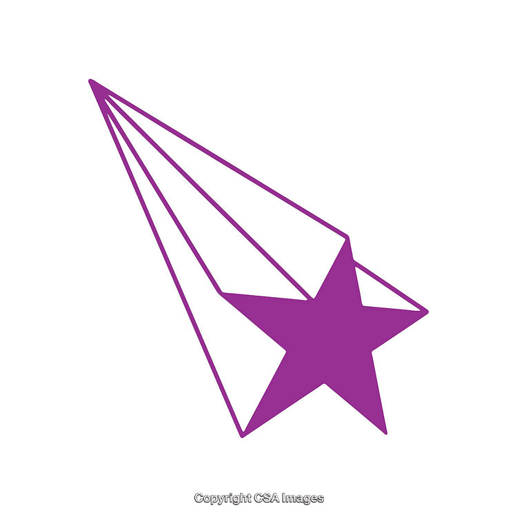 Purple Shooting Star Abstract Graphic with Minimalist Geometric Design