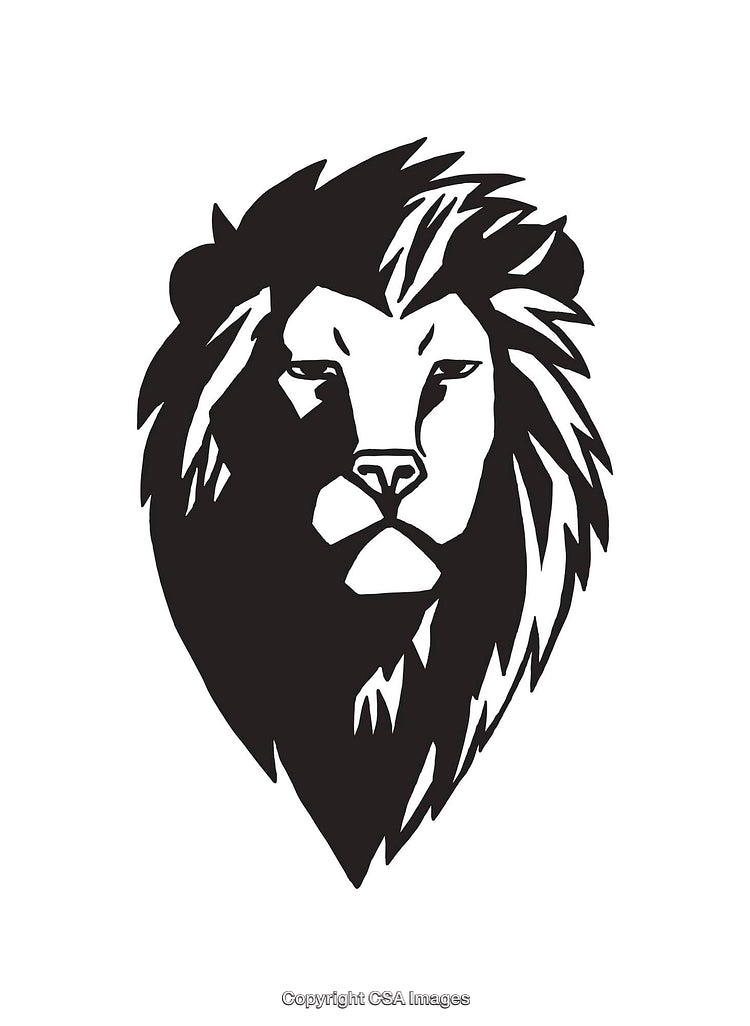Black and White Lion Illustration with Bold Artistic Lines