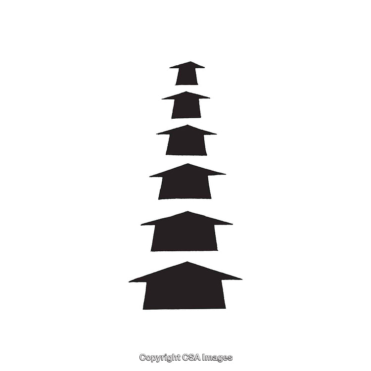 Minimalist Composition Featuring Stylized Black House Shapes on White Background