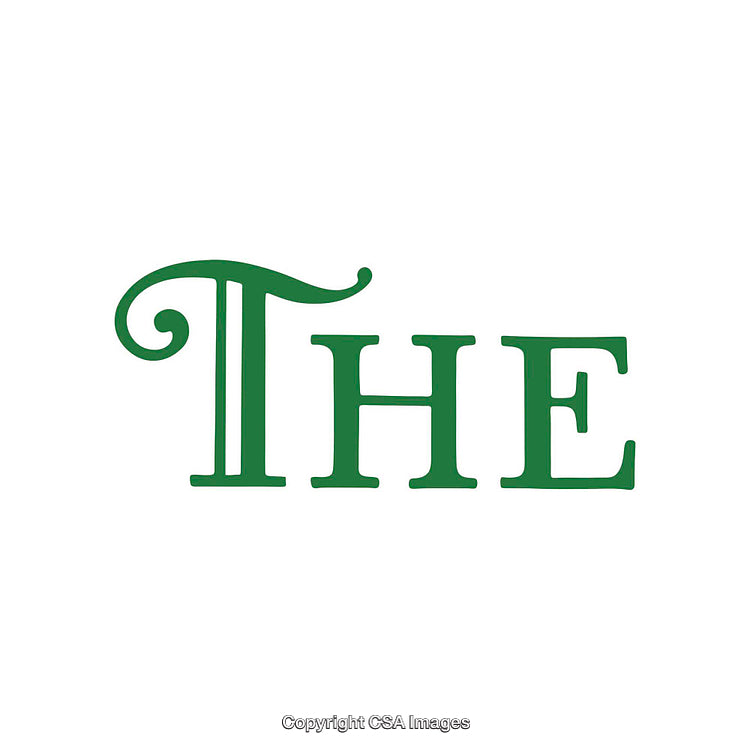 Simple Green Word Art of 'The' with Elegant Design