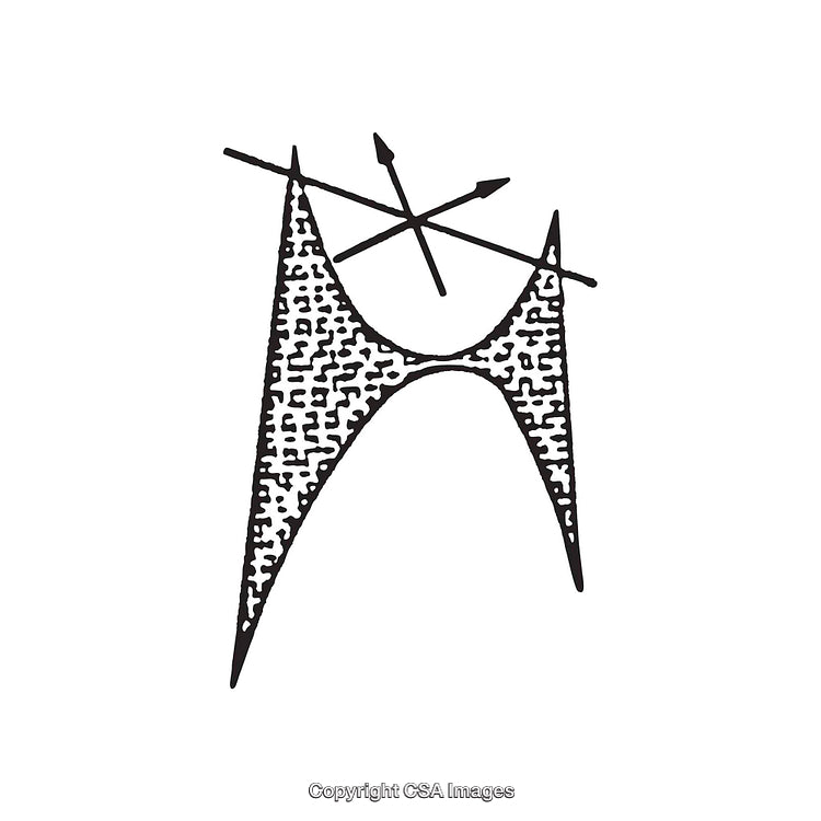 Abstract Symbolic Design in Black and White with Geometric Elements