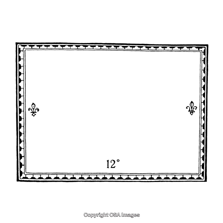 Elegant Black and White Decorative Border Design with Fleur-de-Lis Accents
