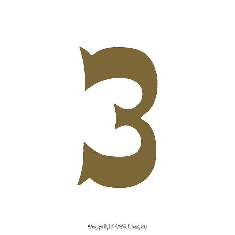 Artistic Representation of the Number Three in Unique Font Style
