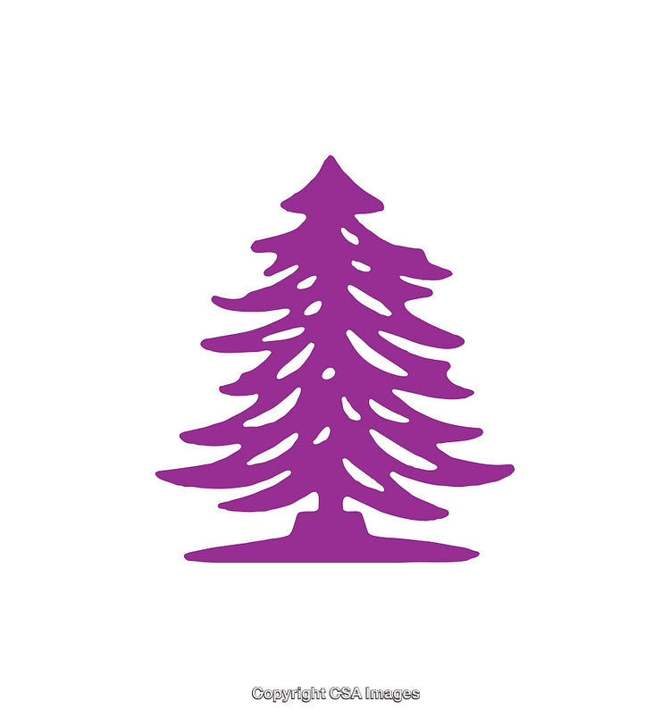Minimalistic Purple Christmas Tree Icon on White Background