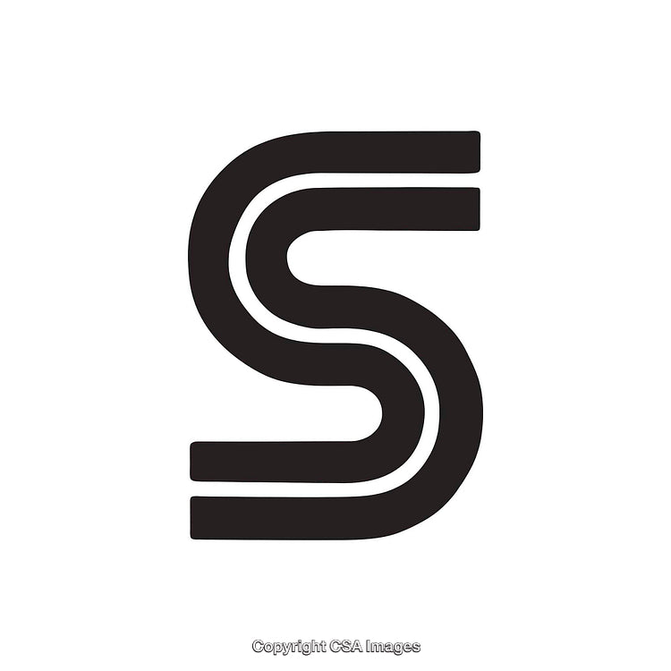 Stylized Monochrome Design Featuring the Letter S on a White Background