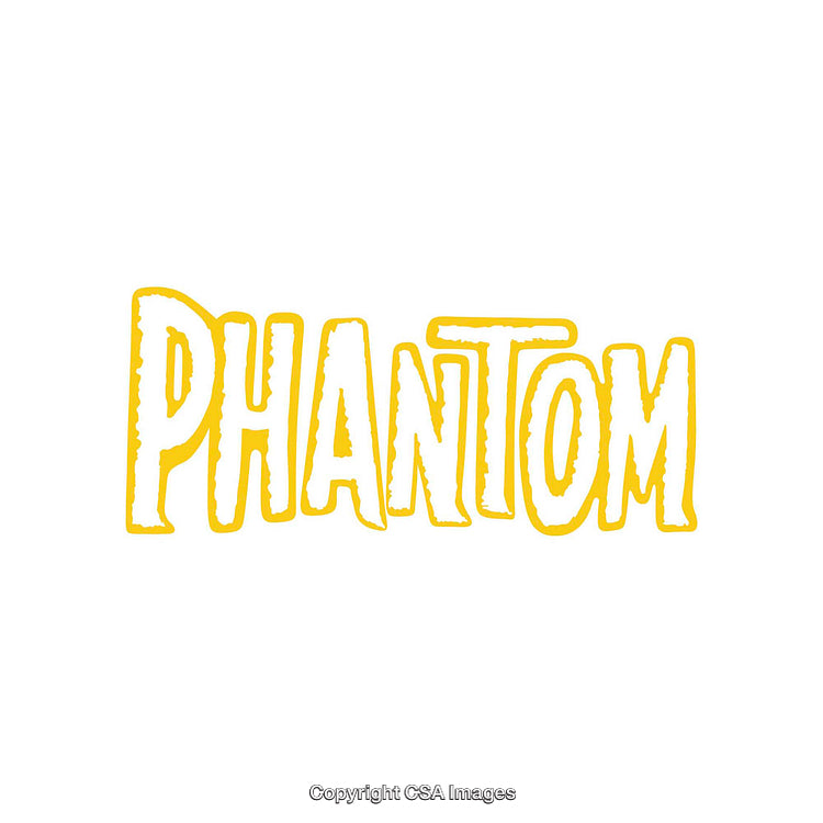Bold Yellow Phantom Text on White Background with Creative Style