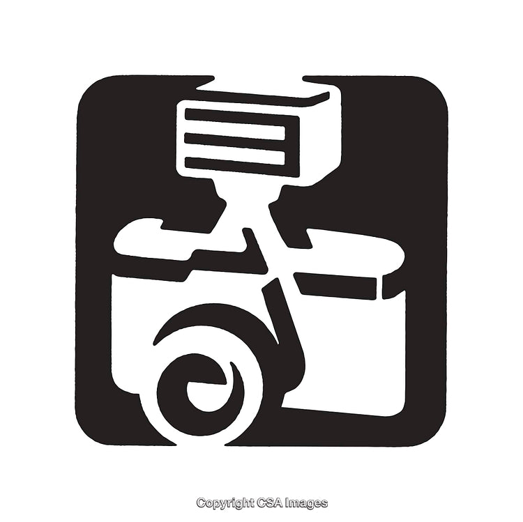 Black and White Line Art of a Delivery Cart Symbol